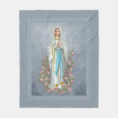 ルルドの数珠の聖母マリアのバラの私達の女性 フリースブランケット (正面)