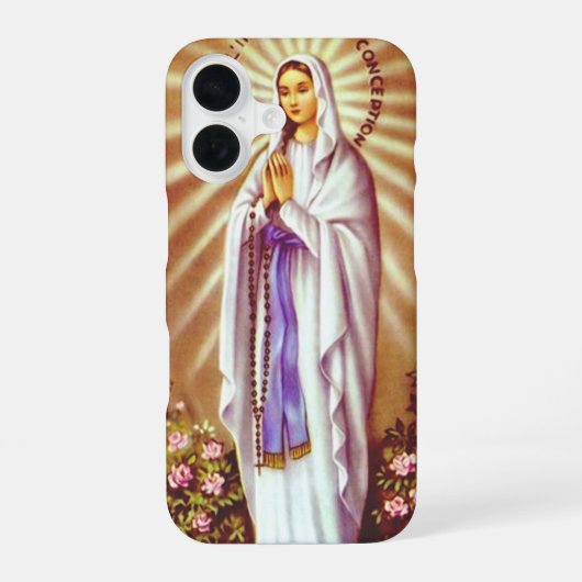 ルルドの聖母の奇跡の芸術 iPhone 16ケース (裏面)