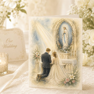 ルルドの聖母カトリック結婚式のお礼 サンキューカード