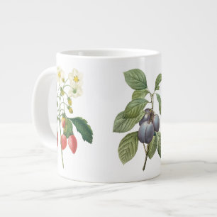 ルルドゥートによる３つの異なるビンテージ植物画の果物 ジャンボコーヒーマグカップ