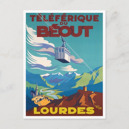 ルルドフランヴィンテージ旅行 ポストカード (正面)