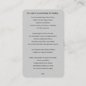 ルルド祈りの言葉の女性はヒーリングカード 名刺 (裏面)