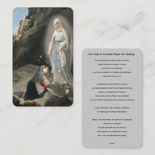 ルルド祈りの言葉の女性はヒーリングカード 名刺 (正面/裏面)