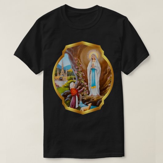 ルルド・セント・ベルナデットの我々の女性はメアリー Tシャツ (デザイン正面)
