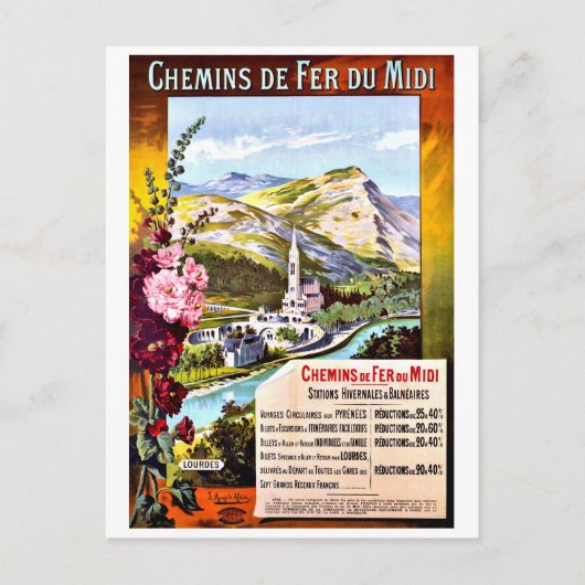 ルルド，フランス，ヴィンテージ旅行 ポストカード (正面)