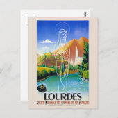 ルルド・フランス・ヴィンテージ・ポスター1939 ポストカード (正面/裏面)