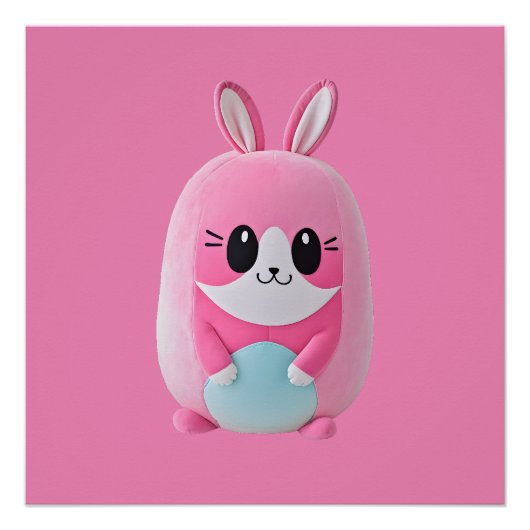 "ルル"。かわいいピンクの生き物 ポスター (正面)