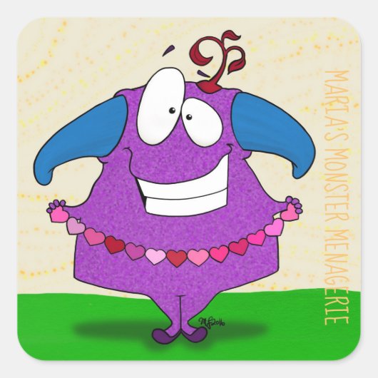 ルル、ステッカー スクエアシール (正面)