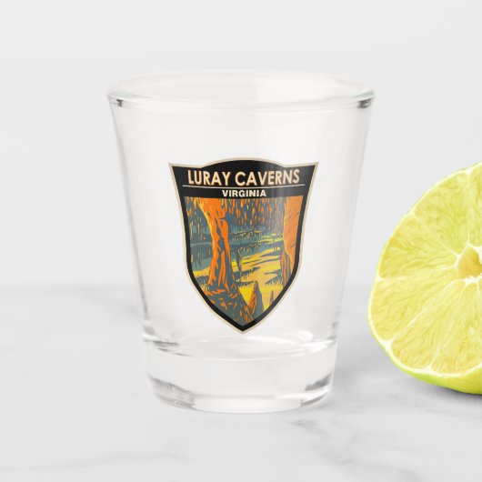 ルレイカーバーズバージニアトラベルアートバッジ ショットグラス (正面)