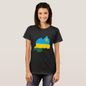 ルワンダの国旗の地図 Tシャツ (正面フル)