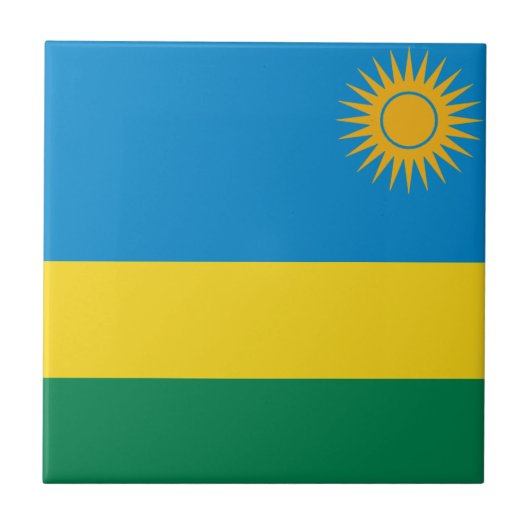 ルワンダの国旗 セラミックタイル (正面)