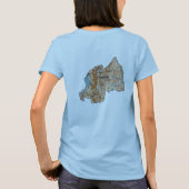 ルワンダの旗と地図Tシャツ Tシャツ (裏面)