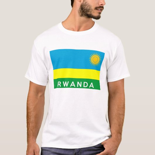 ルワンダの旗の国の文字の名前 Tシャツ (正面)