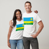 ルワンダの旗の国の文字の名前 Tシャツ (ユニセックス)