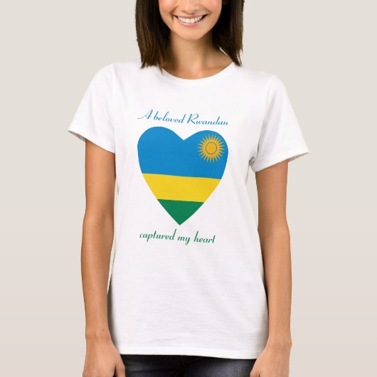 ルワンダの旗 スウィートハート Tシャツ (正面)