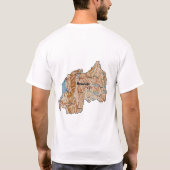 ルワンダの旗＋地図＋テキストTシャツ Tシャツ (裏面)