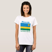 ルワンダの旗+地図+テキストTシャツ Tシャツ (正面フル)