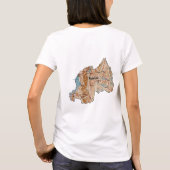 ルワンダの旗+地図+テキストTシャツ Tシャツ (裏面)