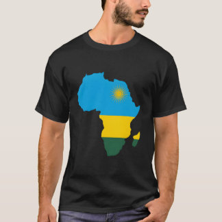 ルワンダの誇り ルワンダ国旗 アフリカ地図 Tシャツ