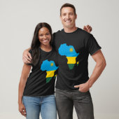 ルワンダの誇り ルワンダ国旗 アフリカ地図 Tシャツ (ユニセックス)