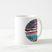 ルワンダアメリカ合衆国ツリールーツ国旗 コーヒーマグカップ (正面右)