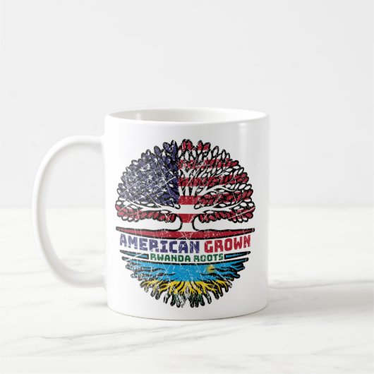 ルワンダアメリカ合衆国ツリールーツ国旗 コーヒーマグカップ (左)