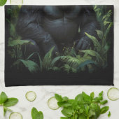 ルワンダジャングルのシルバーバックゴリラ キッチンタオル (折り畳み)