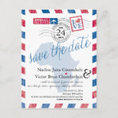 ルワンダ南アフリカ航空便の結婚式は日付を保存 案内ポストカード (正面)