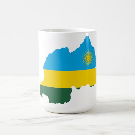 ルワンダ国旗と地図マグカップ コーヒーマグカップ (中央)