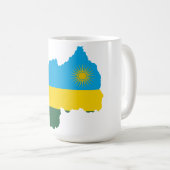 ルワンダ国旗と地図マグカップ コーヒーマグカップ (正面右)