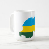 ルワンダ国旗と地図マグカップ コーヒーマグカップ (正面左)