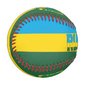 ルワンダ国旗と軍国愛国心 野球ボール (正面左)