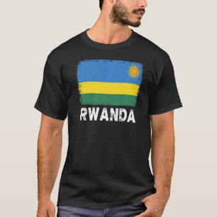 ルワンダ国旗のサポートルワンダ国民女性男性 Tシャツ