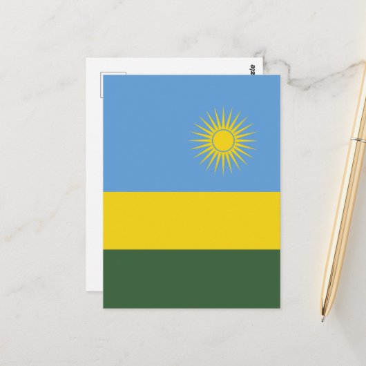 ルワンダ国旗 ポストカード (正面/裏面インサイチュ)