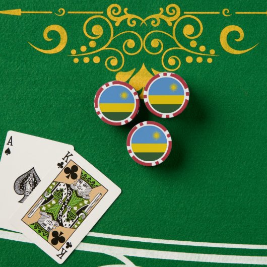 ルワンダ国旗 ポーカーチップ (ポーカーテーブル (スタック))
