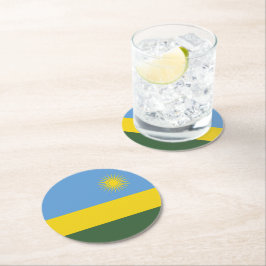 ルワンダ国旗 ラウンドペーパーコースター