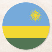 ルワンダ国旗 ラウンドペーパーコースター (正面)