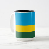 ルワンダ国旗（ルワンダ） （アフリカの国） ツートーンマグカップ (正面左)