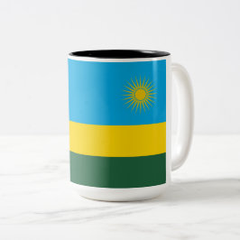 ルワンダ国旗（ルワンダ） （アフリカの国） ツートーンマグカップ