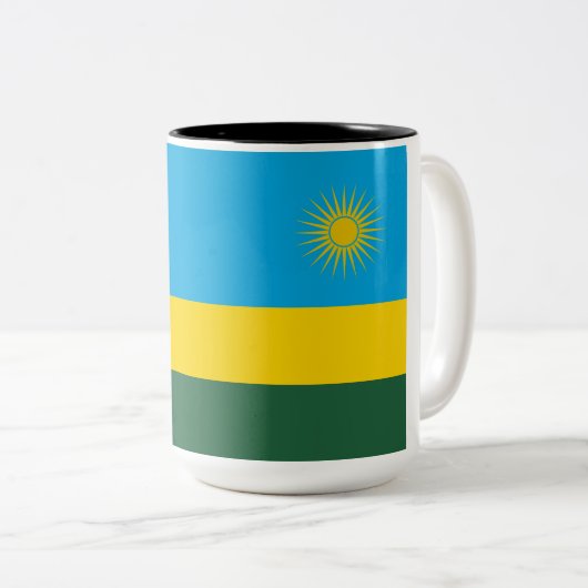 ルワンダ国旗（ルワンダ） （アフリカの国） ツートーンマグカップ (正面右)