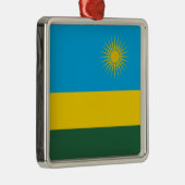 ルワンダ国旗（ルワンダ） （アフリカの国） メタルオーナメント (右)