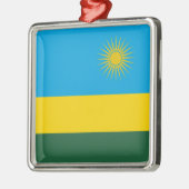 ルワンダ国旗（ルワンダ） （アフリカの国） メタルオーナメント (左)