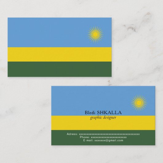 ルワンダ国旗 名刺 (正面/裏面)
