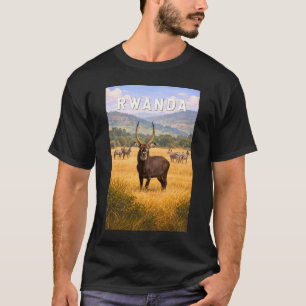 ルワンダ イラスト 旅行 アート ヴィンテージ Tシャツ