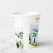 ルンゲルン スイス 水彩風景 ウェディング 紙コップ (左)