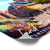 ルンドスウェーデンヴィンテージ旅行イラストレーション ポスター (角)