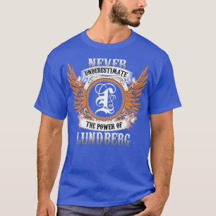 ルンドバーグ名前Tシャツ 決してルンドバーグの力を過小評価してはならない。すごい、面白い、おもしろい Tシャツ