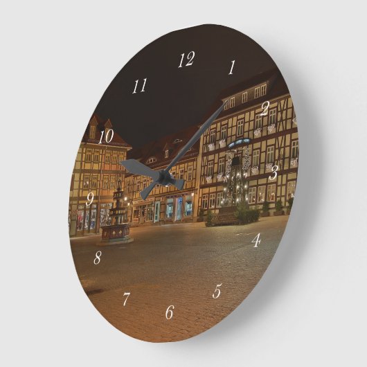 ルンドワンデュアマルクトプラツヴェルニゲローデナイナクト ラージ壁時計 (傾斜)