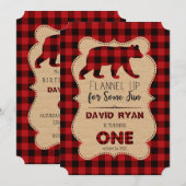 ルンバジャック レッド バッファロー プライド 誕生日 1歳 招待状 (正面/裏面)