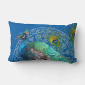 ルンバモダンー絵画のクジャク尾羽ブルー ランバークッション (裏面)